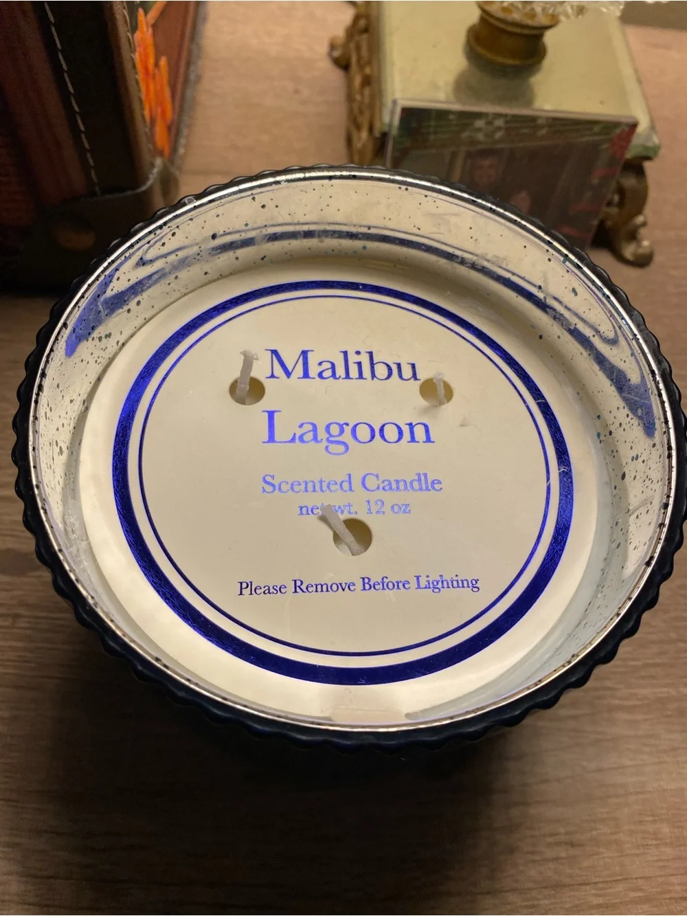 Malibu Lagoon Scented Candle 12 oz Blue Glass Jar 3-Wick, 1 Pack